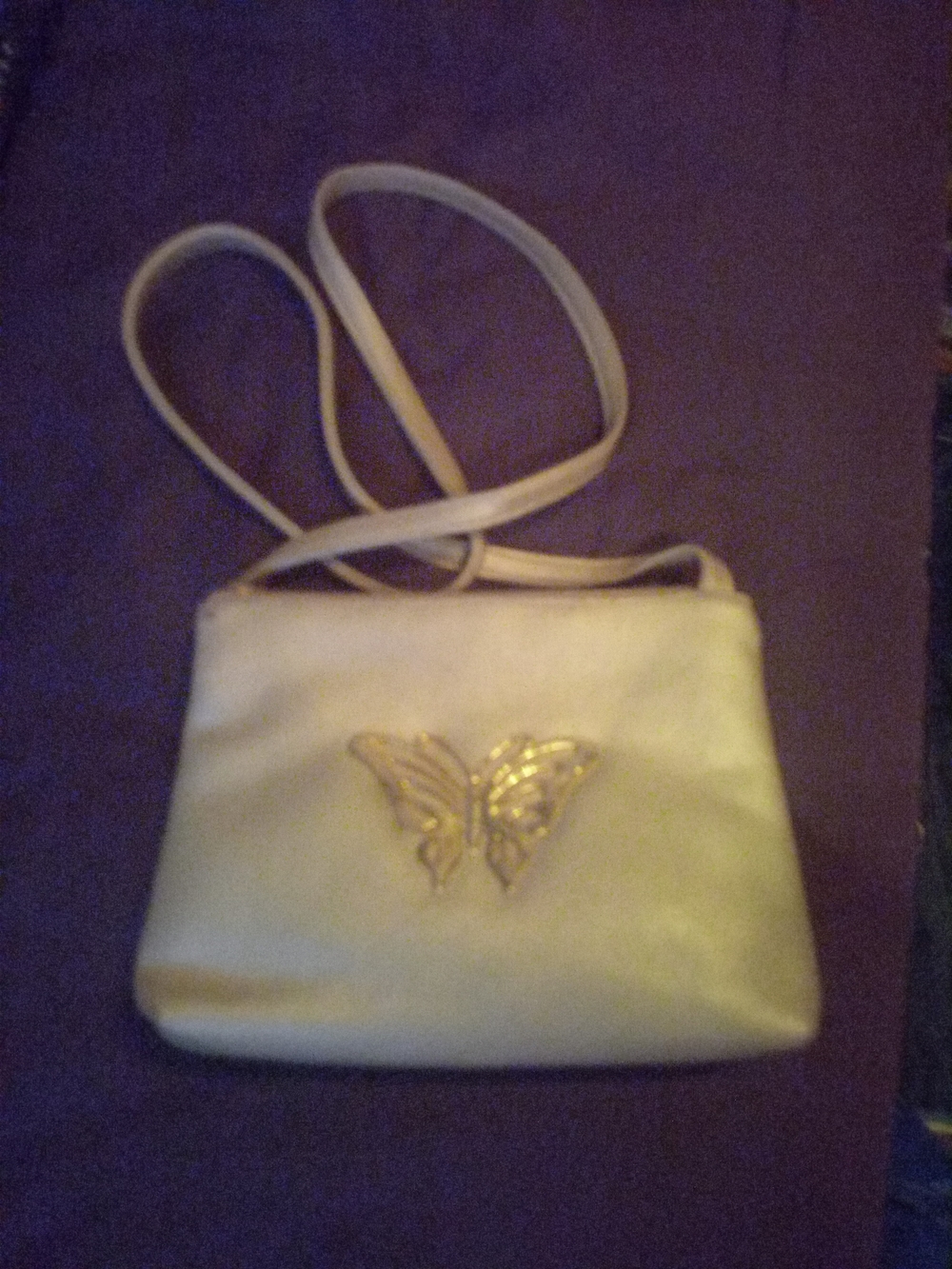Gold Butterfly Leather Crossbody Bag - Women